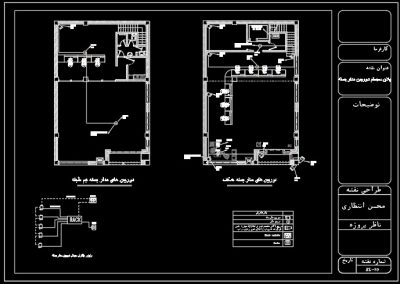 نقشه کشی تاسیسات برق ساختمان اداری (پلان سیستم دوربین مدار بسته)